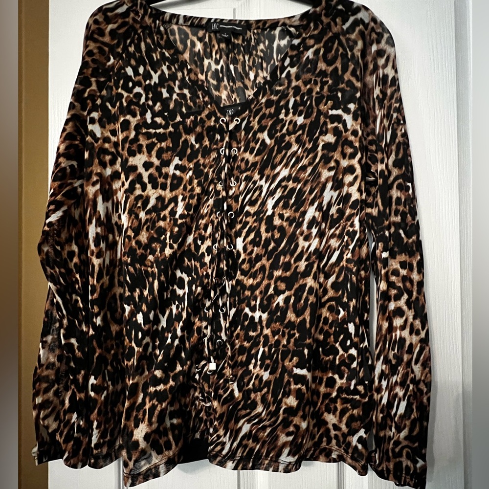 INC Cheetah Print Blouse NWT